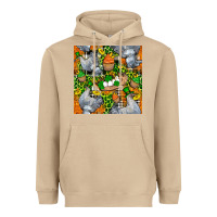 Mushroom St. Patricks Chicken With Cupcake Leopard Heavyweight Hoodie - FaDigitalArtStudio