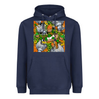Navy St. Patricks Chicken With Cupcake Leopard Heavyweight Hoodie - FaDigitalArtStudio