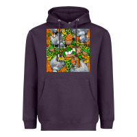 Plum St. Patricks Chicken With Cupcake Leopard Heavyweight Hoodie - FaDigitalArtStudio