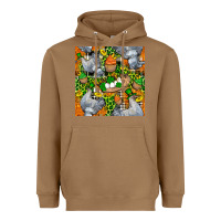 Toasted Coconut St. Patricks Chicken With Cupcake Leopard Heavyweight Hoodie - FaDigitalArtStudio