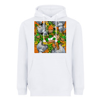 White St. Patricks Chicken With Cupcake Leopard Heavyweight Hoodie - FaDigitalArtStudio