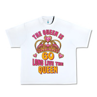White the queen is 60 long live the queen Urban Heavy Tee - Jasminsmagicworld
