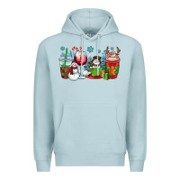 Blue Mist christmas snowman coffee cups Premium Hoodie - OliviaCreatesArt