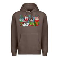 Coffee christmas snowman coffee cups Premium Hoodie - OliviaCreatesArt
