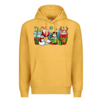 Mustard christmas snowman coffee cups Premium Hoodie - OliviaCreatesArt
