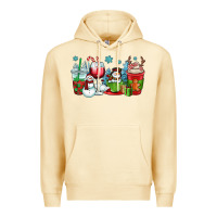 Pina Colada christmas snowman coffee cups Premium Hoodie - OliviaCreatesArt
