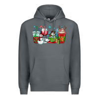 Rock christmas snowman coffee cups Premium Hoodie - OliviaCreatesArt