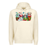 Sandshell christmas snowman coffee cups Premium Hoodie - OliviaCreatesArt
