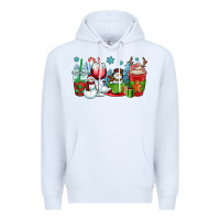 White christmas snowman coffee cups Premium Hoodie - OliviaCreatesArt