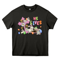 Asphalt he lives with bunnys and eggs Heavy Core Tee - MaliasSmallBusiness