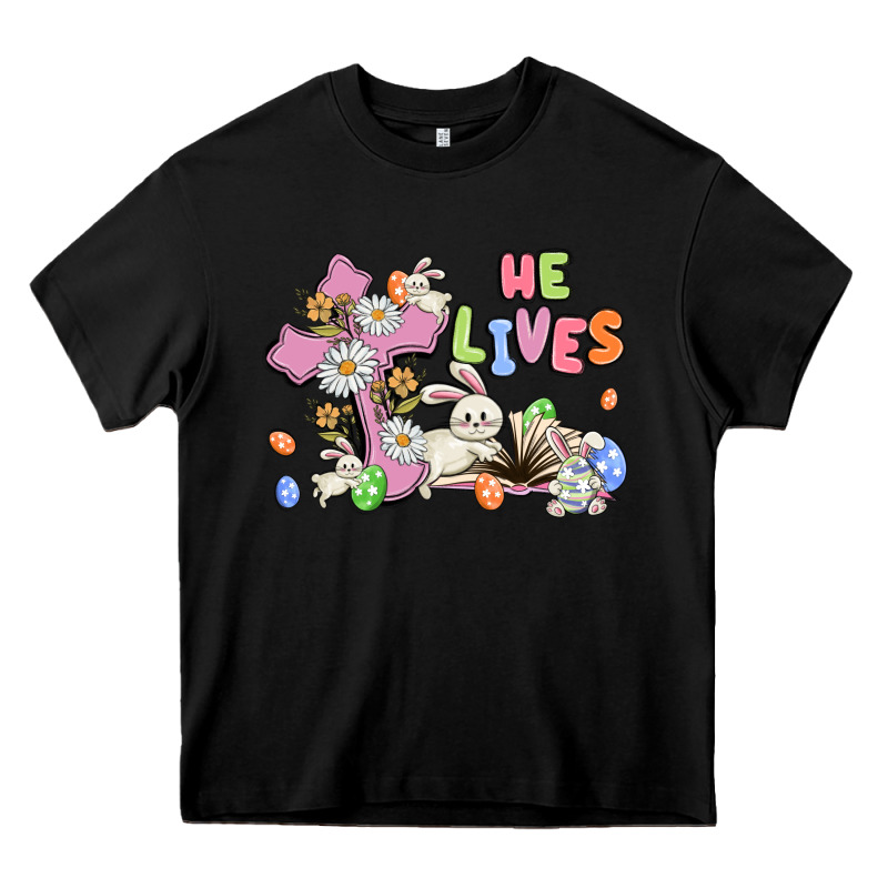 He Lives With Bunnys And Eggs Heavy Core Tee by MaliasSmallBusiness | Teevron