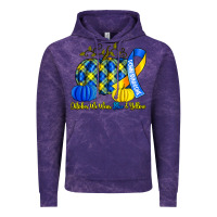 Cloud Purple october we wear blue and yellow with pumpkins Vintage Hoodie - Artiststas