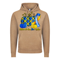 Vintage Coffee october we wear blue and yellow with pumpkins Vintage Hoodie - Artiststas