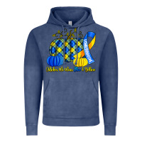 October We Wear Blue And Yellow With Pumpkins Vintage Hoodie | Teevron