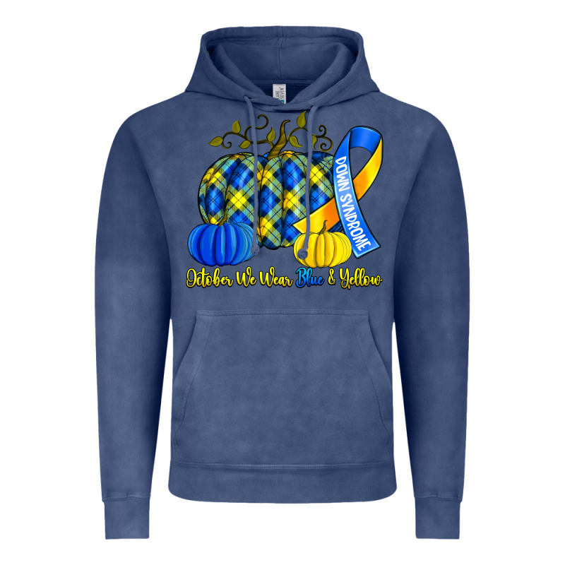 October We Wear Blue And Yellow With Pumpkins Vintage Hoodie by Artiststas | Teevron