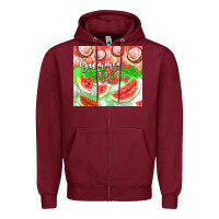 Burgundy Watermelon and coconut summer 20oz skinny tumbler Zipper Hoodie - FaDigitalArtStudio