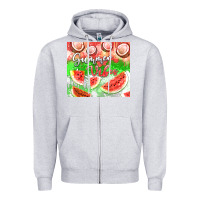 Heather Grey Watermelon and coconut summer 20oz skinny tumbler Zipper Hoodie - FaDigitalArtStudio