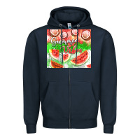 Navy Watermelon and coconut summer 20oz skinny tumbler Zipper Hoodie - FaDigitalArtStudio