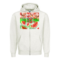 Oatmeal Heather Watermelon and coconut summer 20oz skinny tumbler Zipper Hoodie - FaDigitalArtStudio