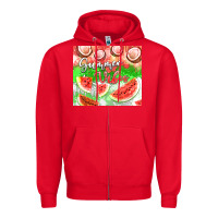 Red Watermelon and coconut summer 20oz skinny tumbler Zipper Hoodie - FaDigitalArtStudio