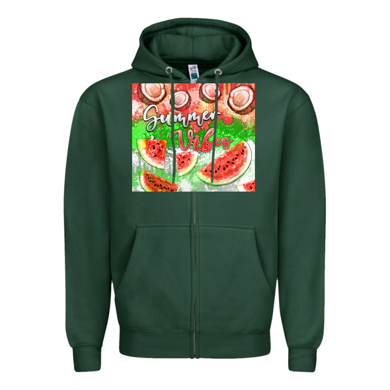 Watermelon And Coconut Summer 20oz Skinny Tumbler Zipper Hoodie by FaDigitalArtStudio | Teevron