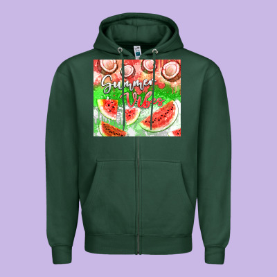 Watermelon And Coconut Summer 20oz Skinny Tumbler Zipper Hoodie Designed By Fadigitalartstudio