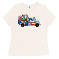 Bone USA 4th of July Sunflower Truck Ladies Tee - Jasminsmagicworld