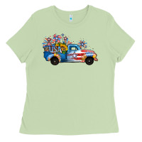 Matcha USA 4th of July Sunflower Truck Ladies Tee - Jasminsmagicworld
