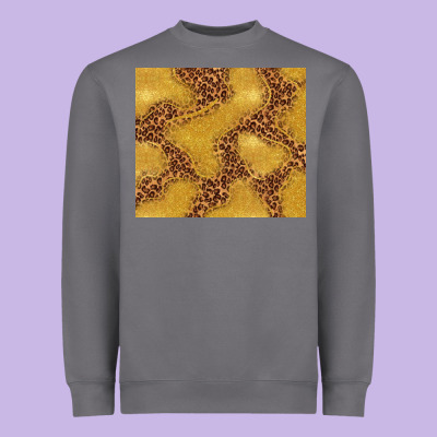 Gold Glitter With Leopard Pattern Heavyweight Sweatshirt Designed By Tumblerdesignbyshophia