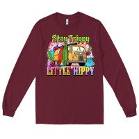 Burgundy stay trippy little hippy Long Sleeve Tee - NancyCooperArtShop