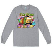 Heather Grey stay trippy little hippy Long Sleeve Tee - NancyCooperArtShop