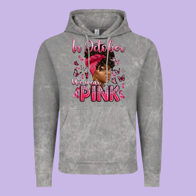In October We Wear Pink With Afro Woman Vintage Hoodie Designed By Artiststas