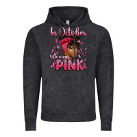 Vintage Black in october we wear pink with afro woman Vintage Hoodie - Artiststas