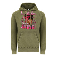 Vintage Olive in october we wear pink with afro woman Vintage Hoodie - Artiststas