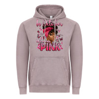 Vintage Zinc in october we wear pink with afro woman Vintage Hoodie - Artiststas