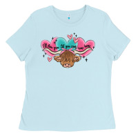 Baby Blue western cow and heart Ladies Tee - MaliasSmallBusiness