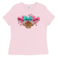 Bubblegum Pink western cow and heart Ladies Tee - MaliasSmallBusiness