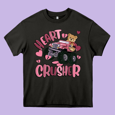 Heart Crusher Heavy Core Tee Designed By Maliassmallbusiness