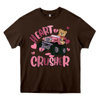 Chocolate Brown heart crusher Heavy Core Tee - MaliasSmallBusiness