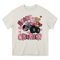 Cream heart crusher Heavy Core Tee - MaliasSmallBusiness