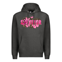 Charcoal Heather Survivor Breast Cancer Premium Hoodie - FaDigitalArtStudio