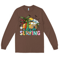 Chestnut Let's go surfing Long Sleeve Tee - NancyCooperArtShop