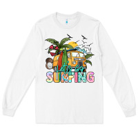 White Let's go surfing Long Sleeve Tee - NancyCooperArtShop