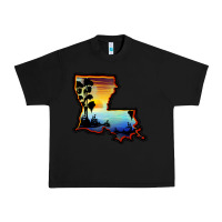 Black louisiana  sunset map Urban Heavy Tee - BarkalooDesign