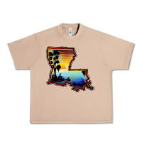 Burro louisiana  sunset map Urban Heavy Tee - BarkalooDesign