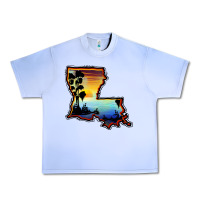 Grape Ice louisiana  sunset map Urban Heavy Tee - BarkalooDesign