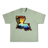 Oil Green louisiana  sunset map Urban Heavy Tee - BarkalooDesign