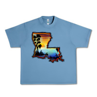 Pebble Blue louisiana  sunset map Urban Heavy Tee - BarkalooDesign