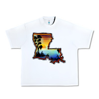 White louisiana  sunset map Urban Heavy Tee - BarkalooDesign