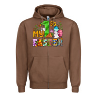 Chestnut Easter Day My first Easter with eggs and rabbits Zipper Hoodie - OliviaCreatesArt